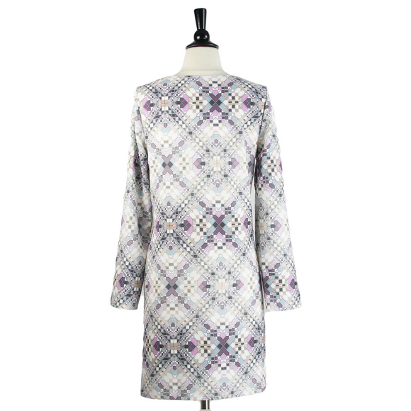Lavand | Long Sleeve Geometric Print Shift Dress - Picture 7 of 7